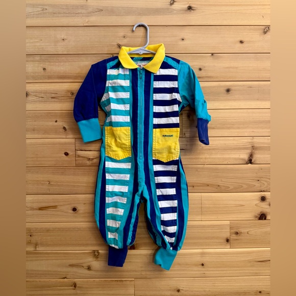Gymboree Other - Vintage 90’s Gymboree Size XS/9-12 Months Retro Stripe Collared Jumpsuit